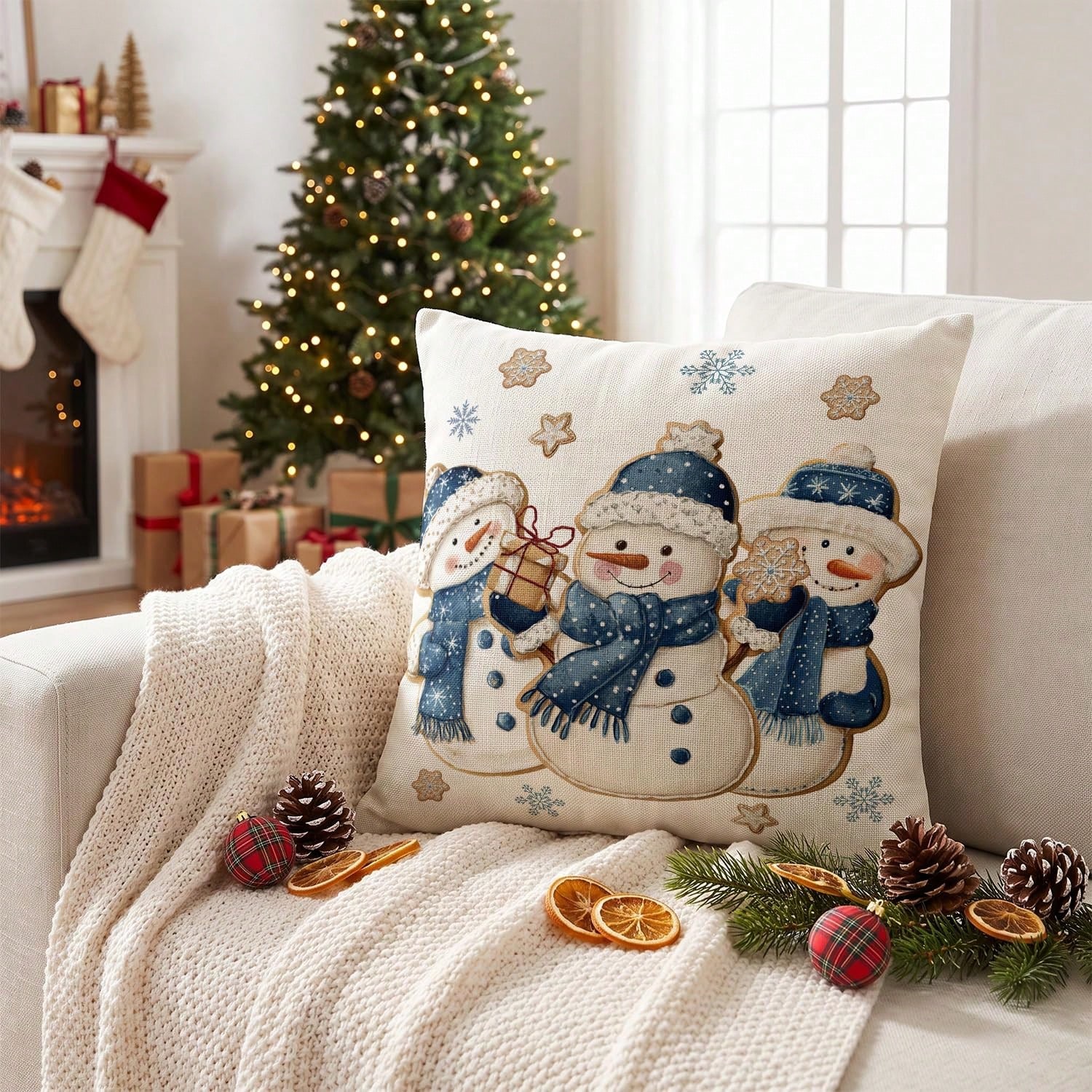 1pc Winter Snowman Snowflake 1 - Pillow Insert 18X18 review and price