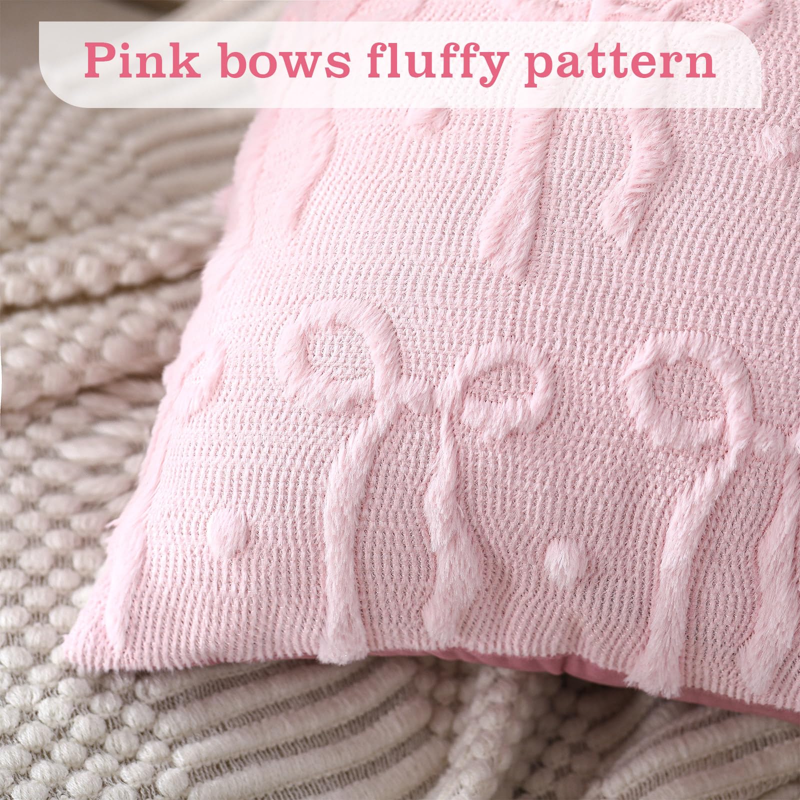 Pink Bow Throw Pillow Covers 1 - Pillow Insert 18X18 review and price
